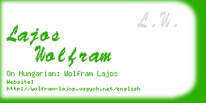 lajos wolfram business card